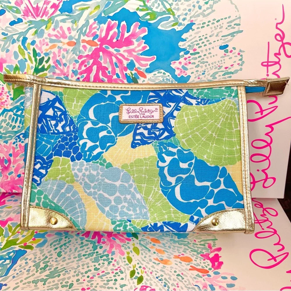 Lilly Pulitzer Seashell Print Canvas Cosmetic Bag